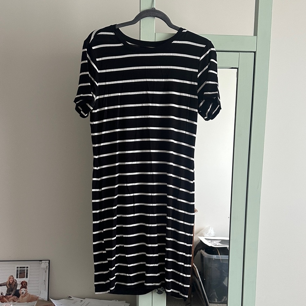 BCBGeneration Black and White Striped Mini Dress